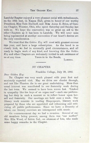 News-Letters: Nu Chapter, July 29, 1882 (image)